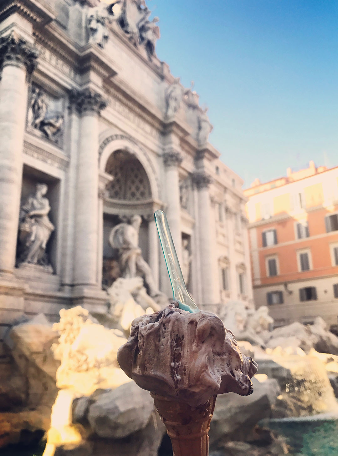 Fontaine Trevi Gelato Ice Cream glace gianduja Rome Roma Italie Italy Italia