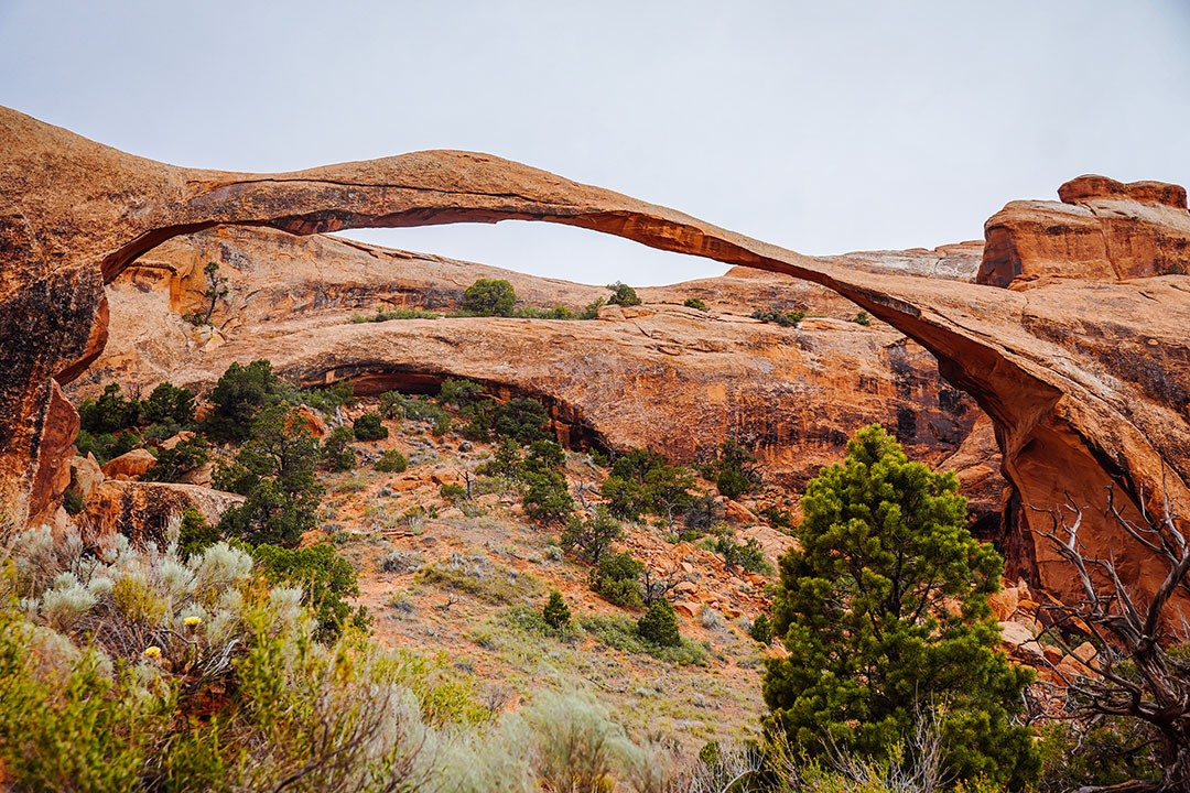 Landscape arch Arches National Park Moab Utah road trip usa